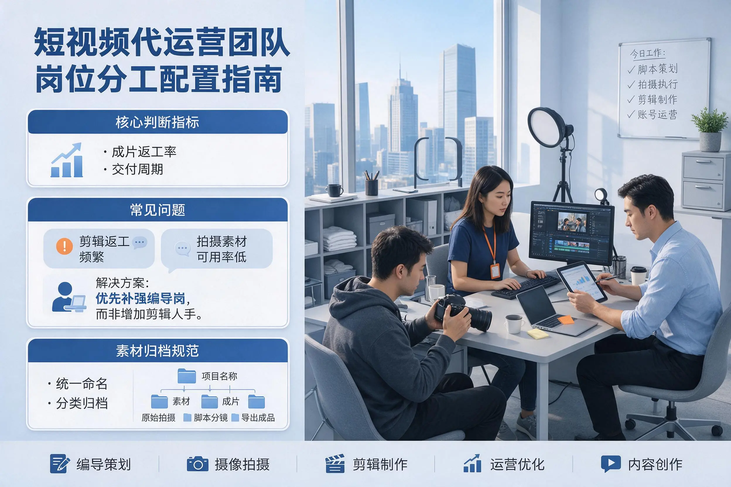 短视频代运营团队如何配置？眉山企业岗位分工科普说明