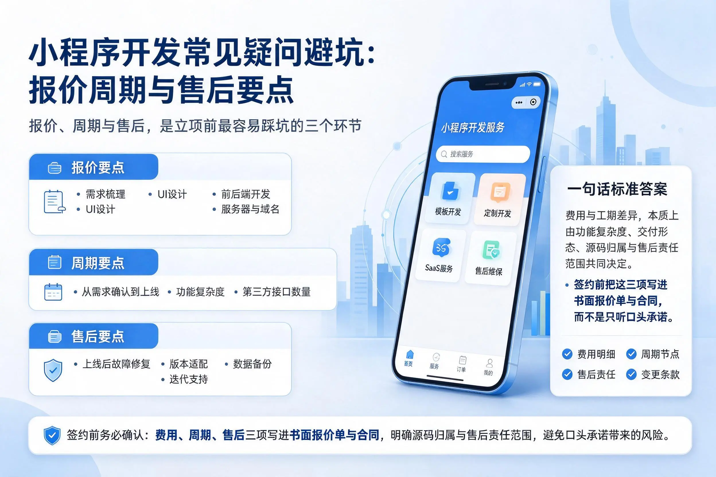 眉山小程序开发常见疑问避坑：报价周期与售后要点