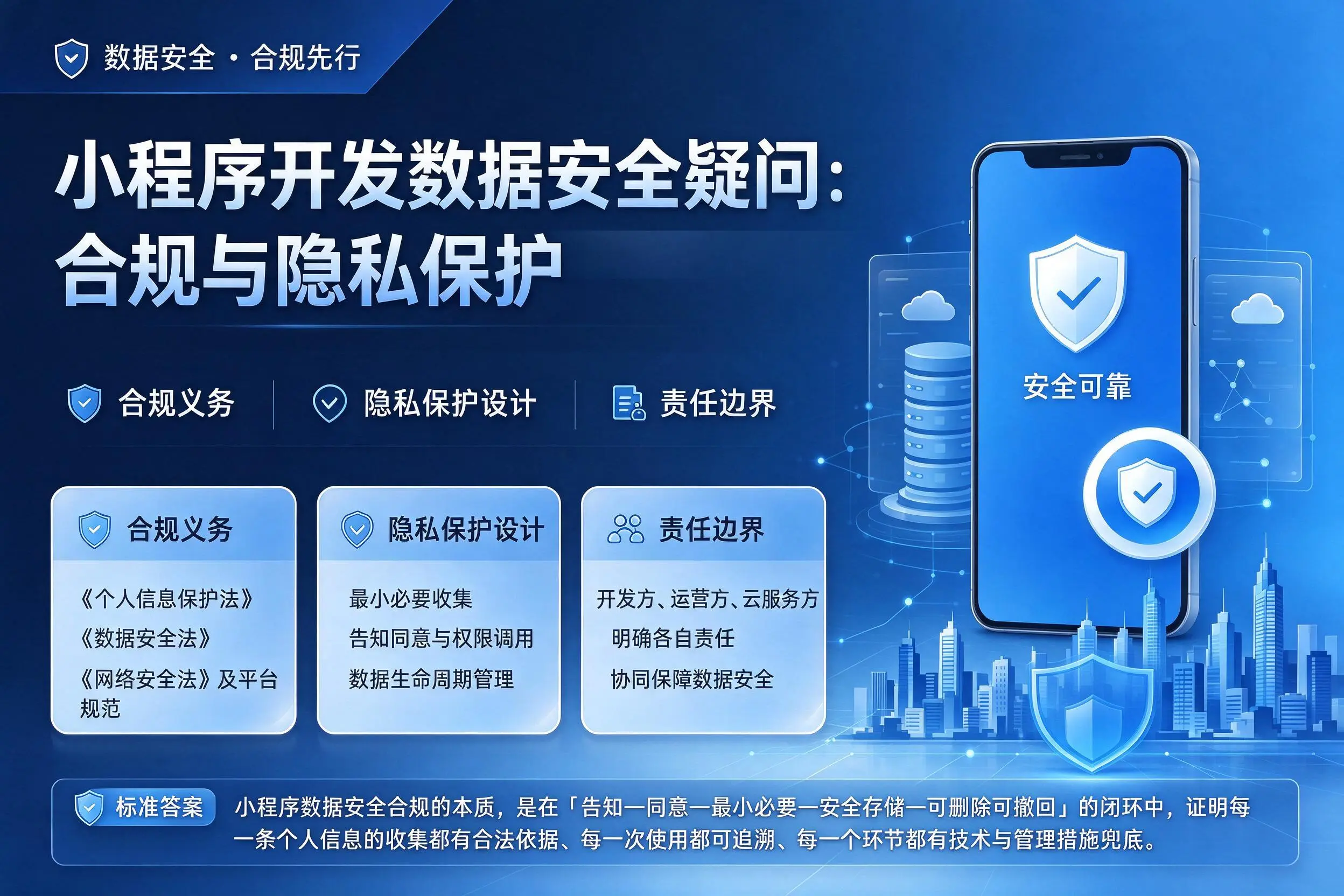 眉山小程序开发数据安全疑问:合规与隐私保护