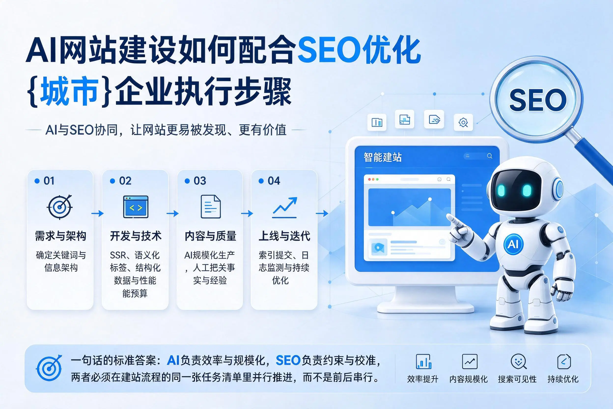 AI网站建设如何配合SEO优化,眉山企业执行步骤