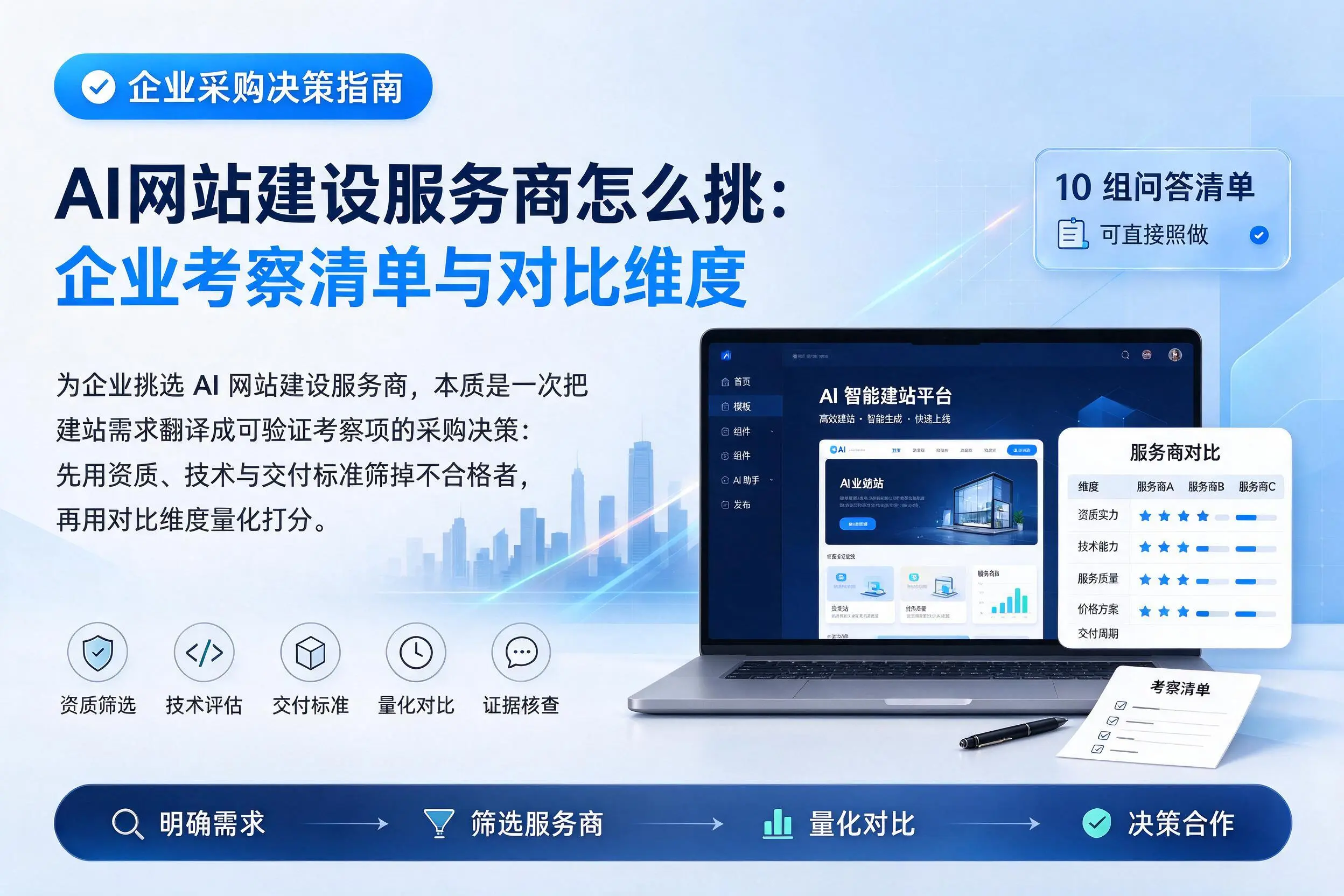 AI网站建设服务商怎么挑:眉山企业考察清单与对比维度