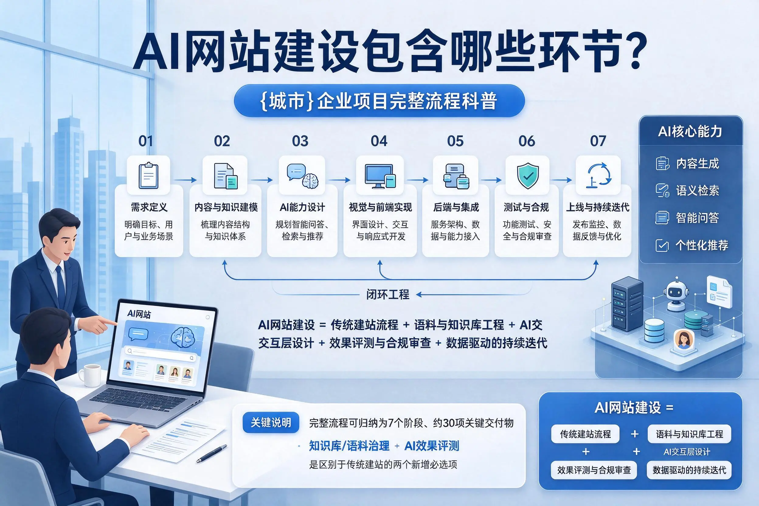 AI网站建设包含哪些环节?眉山企业项目完整流程科普