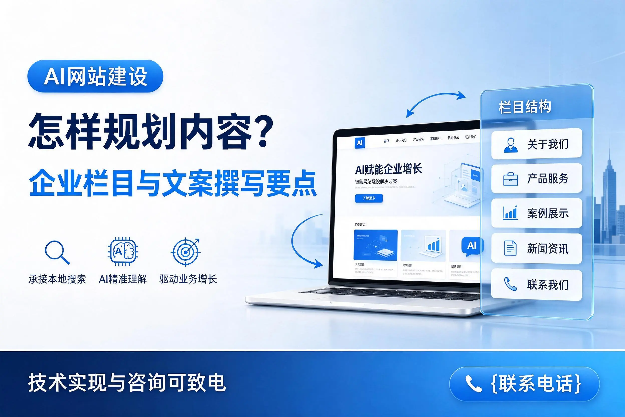 AI网站建设怎样规划内容？眉山企业栏目与文案撰写要点