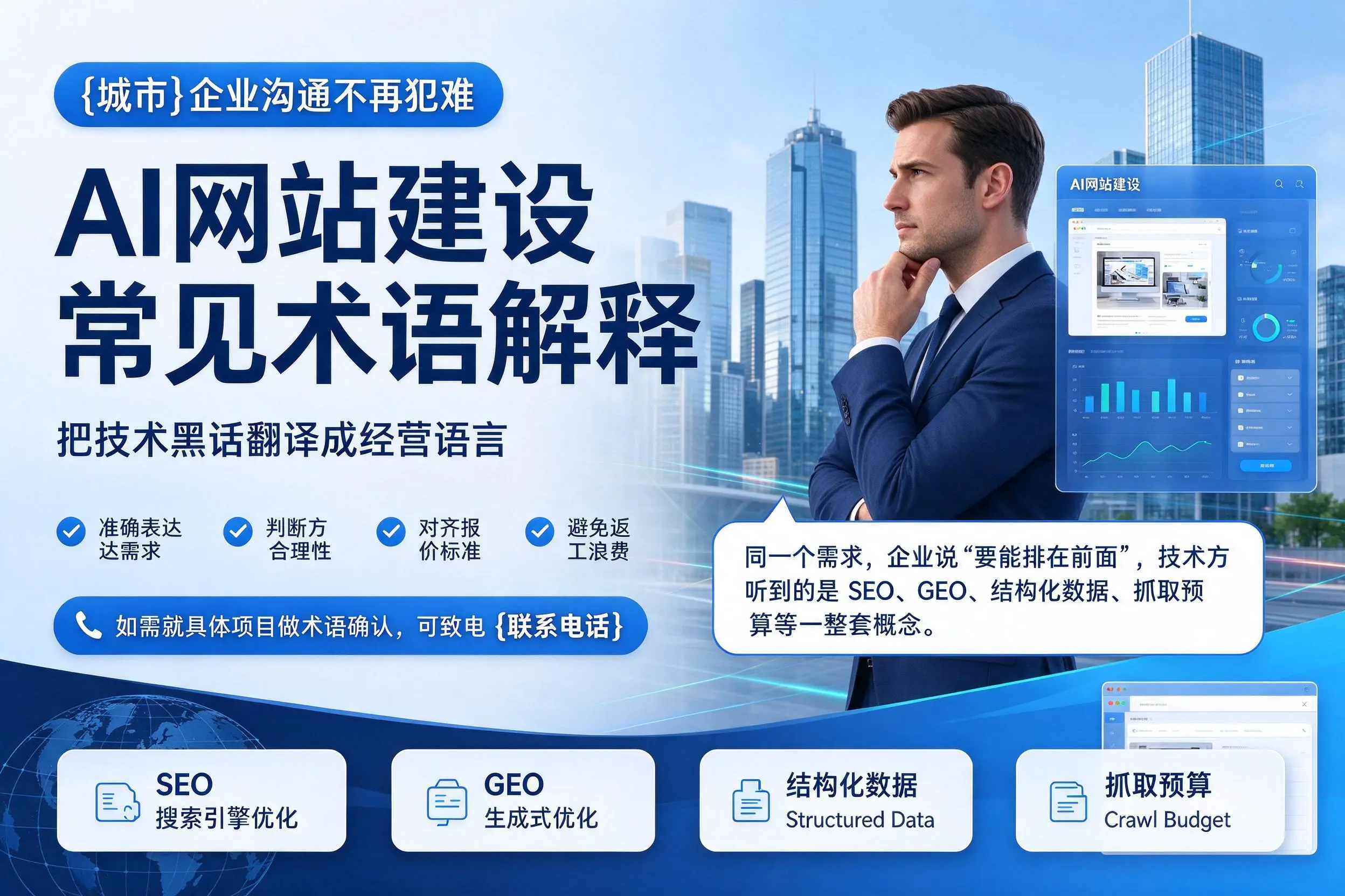 AI网站建设常见术语解释，眉山企业沟通不再犯难