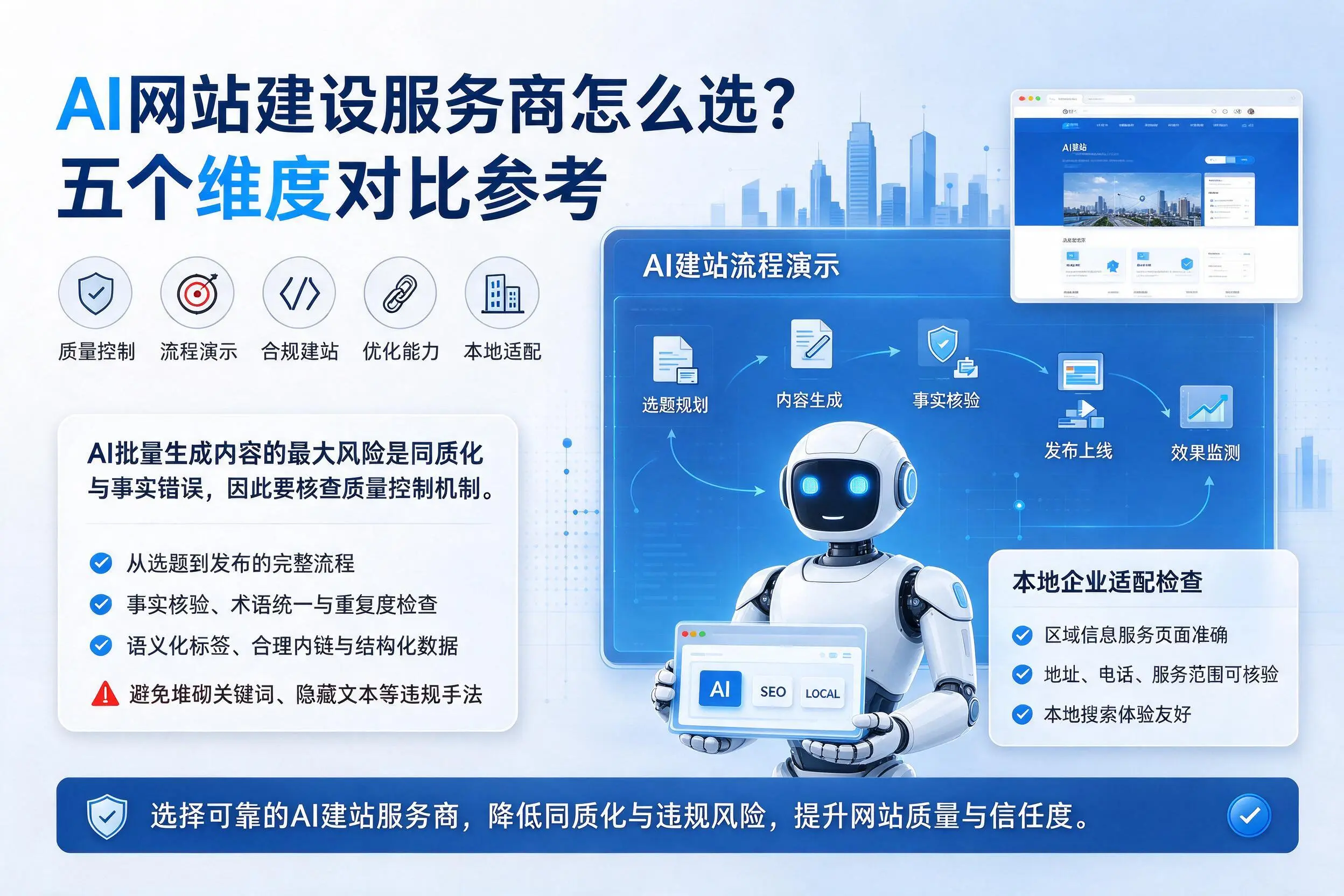 眉山AI网站建设服务商怎么选？五个维度对比参考