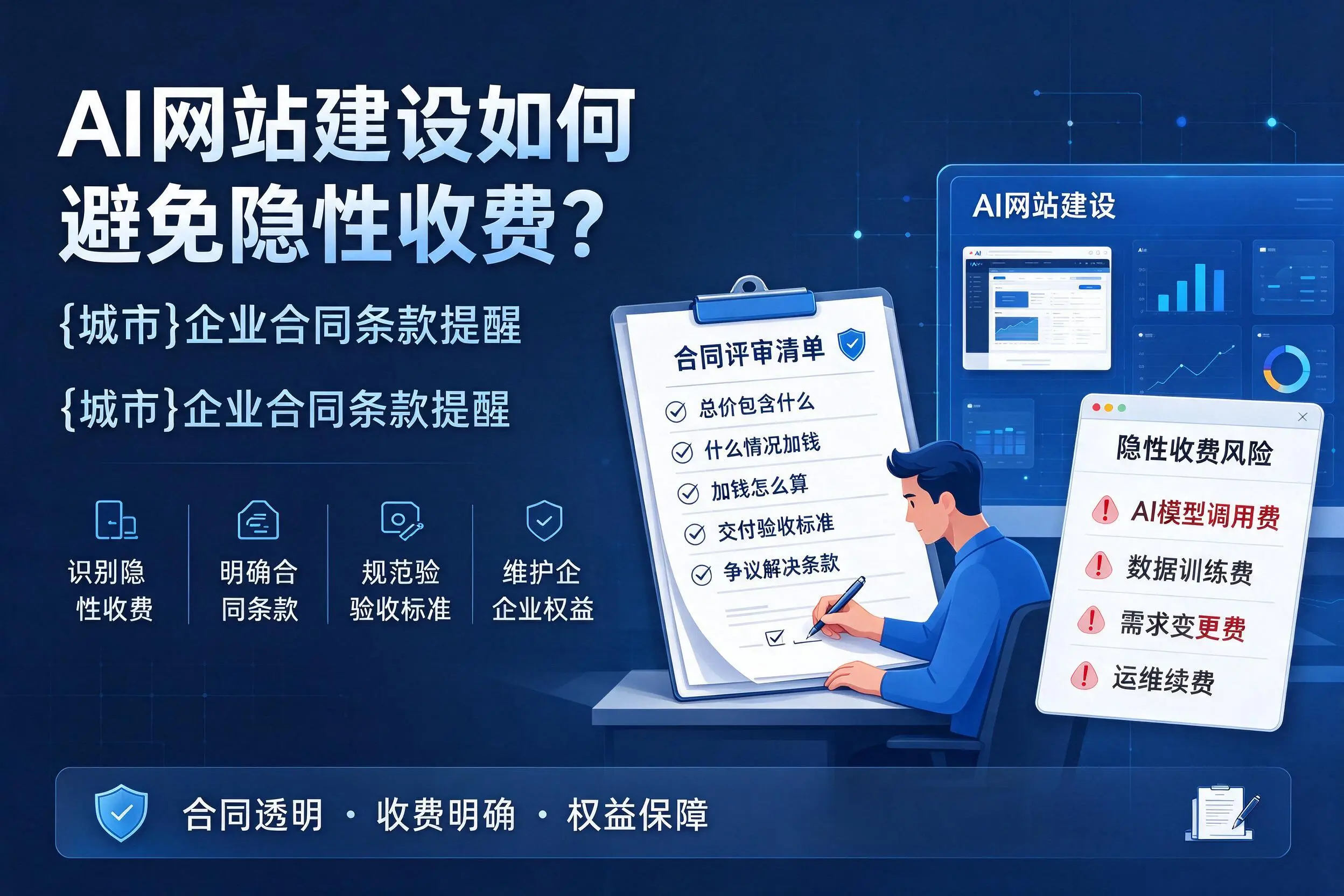 AI网站建设如何避免隐性收费？眉山企业合同条款提醒